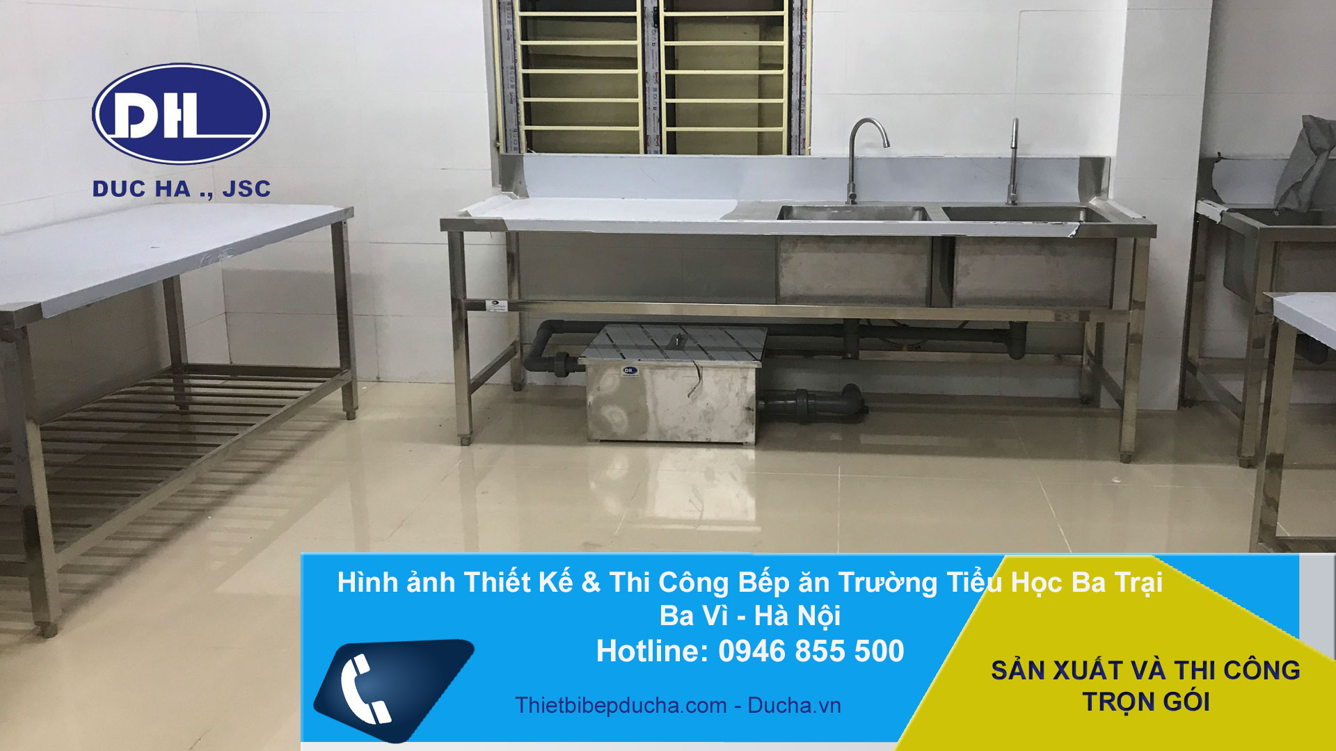 Thiết Kế & Thi Công Bếp ăn Trường Tiểu Học Ba Trại - Ba Vì Hà Nội